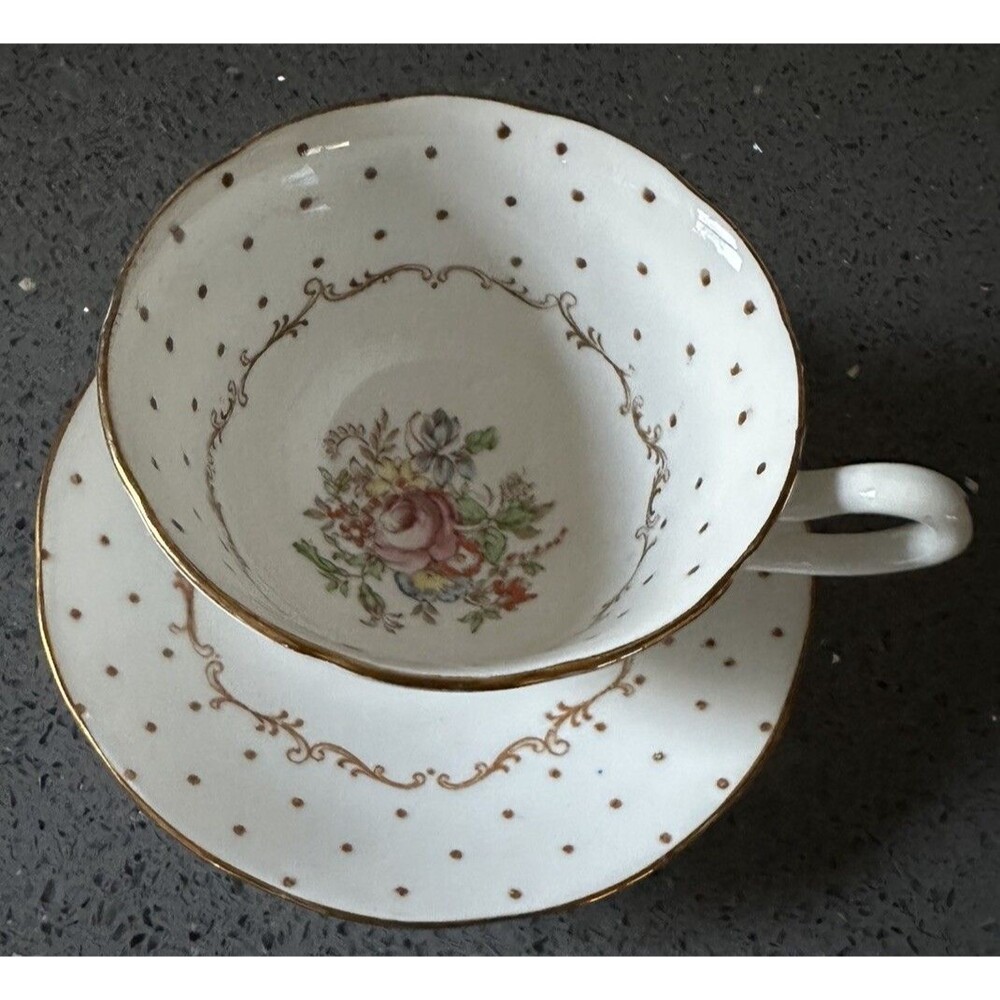 Vintage Floral Salisbury Fine Bone China Cup & Saucer Set England